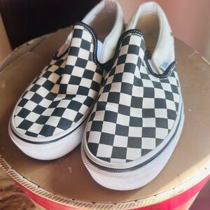 Vans Black and White Checkered Slip-On Sneakers
